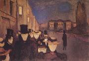 Edvard Munch Spring Evening on Karl Johan Street painting